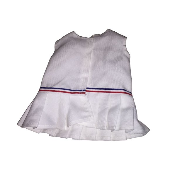Vintage Cabbage Patch Doll Tennis Outfit White with Red & Blue Stripes - Picture 2 of 3